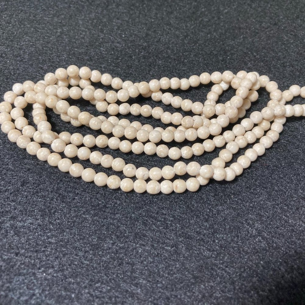 Necklace Small Bead Cream Off White